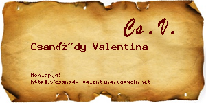 Csanády Valentina névjegykártya